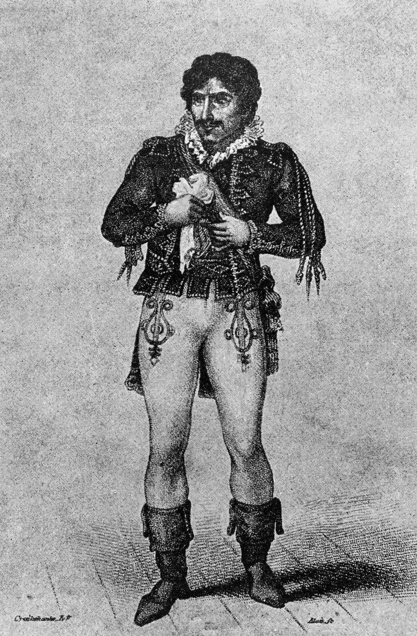 Edmund Kean (1787-1833) Iago szerepében, William Shakespeare Othello című művéből alkotó: George Cruikshank