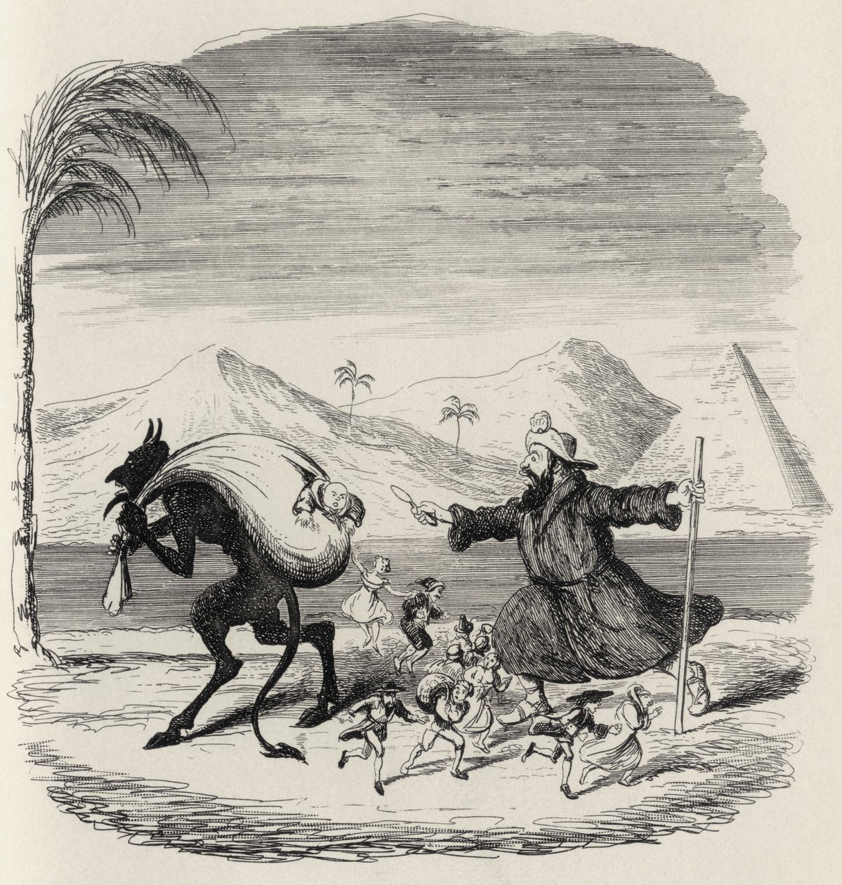 Szent Medárd legendája, Thomas Ingoldsby „The Ingoldsby Legends” című művéből, Richard Bentley und Son, 1887 alkotó: George Cruikshank