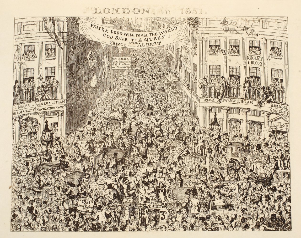 London 1851-ben, 1851-ből, avagy Mr. és Mrs. Sandboys és családja kalandjai, akik Londonba jöttek, hogy jól érezzék magukat és megnézzék a Nagy Kiállítást, pub. 1851 alkotó: George Cruikshank