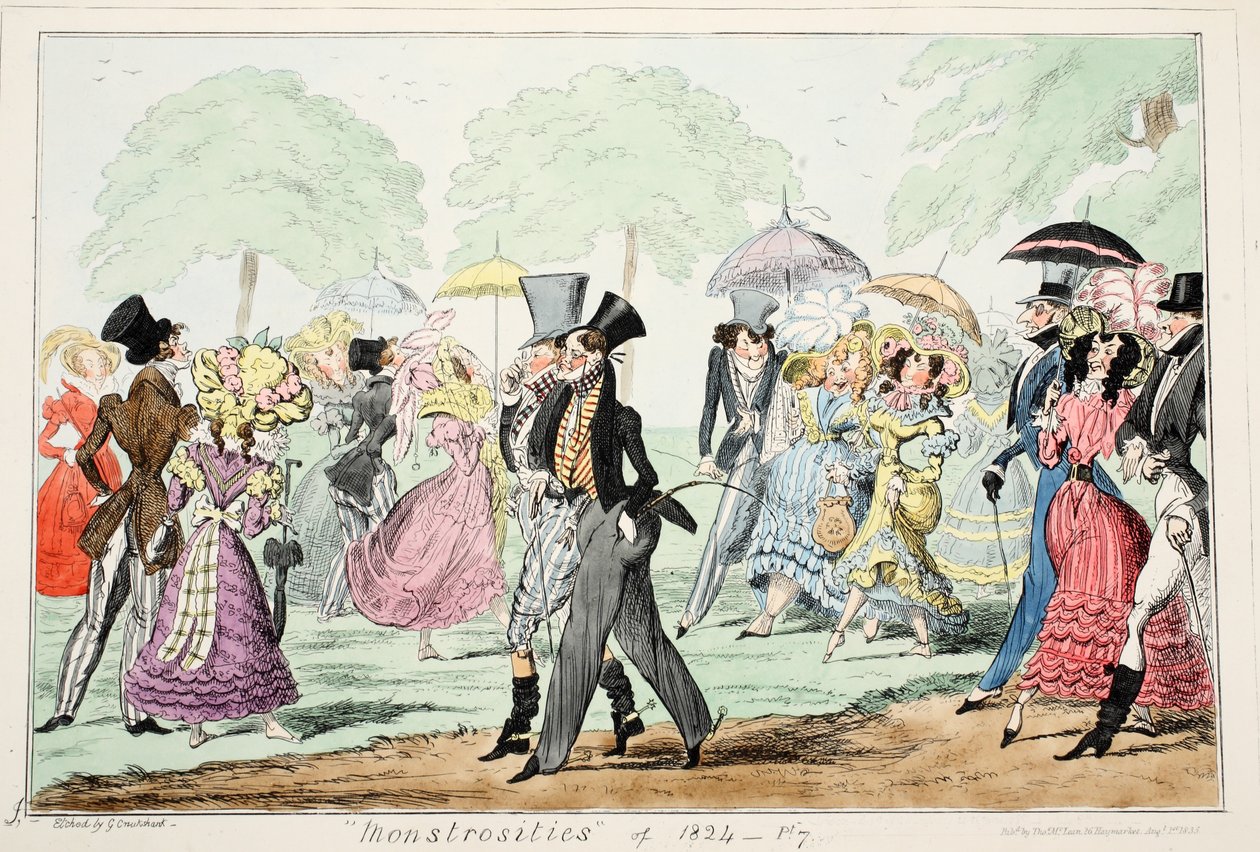 „Szörnyek” 1824-ből, 1835-ből (kézzel színezett metszet) alkotó: George Cruikshank