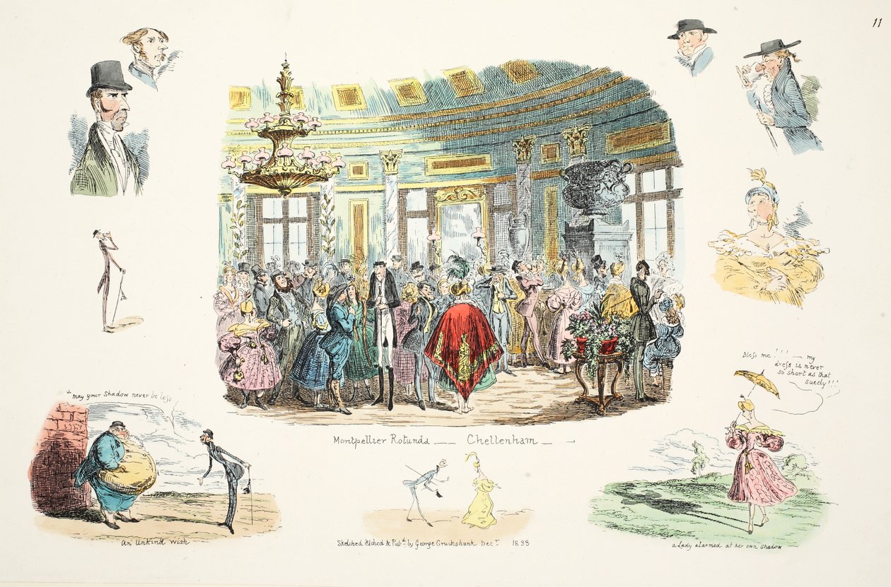 Montpellier Rotunda, Cheltenham, pub. 1833 (kézzel színezett rézkarc) alkotó: George Cruikshank