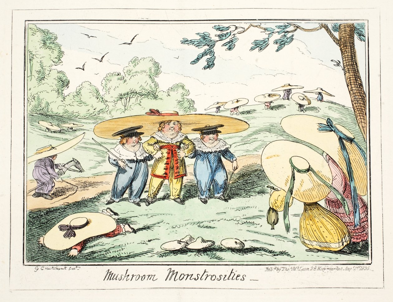 Gombaszörnyek, kocsma. 1835 (kézzel színezett metszet) alkotó: George Cruikshank