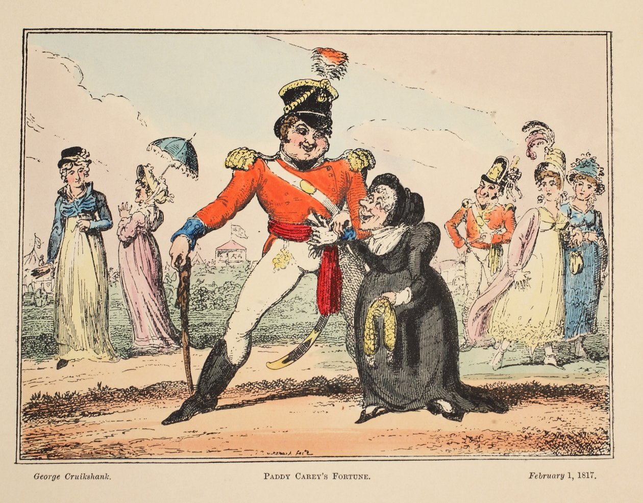 Paddy Careys Fortune, pub. 1817 (kézzel színezett metszet) alkotó: George Cruikshank
