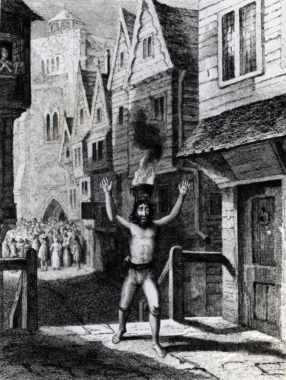 Solomon Eagle, Davenport metszete, kiadó: Thomas Tegg and Son, 1835. alkotó: George Cruikshank