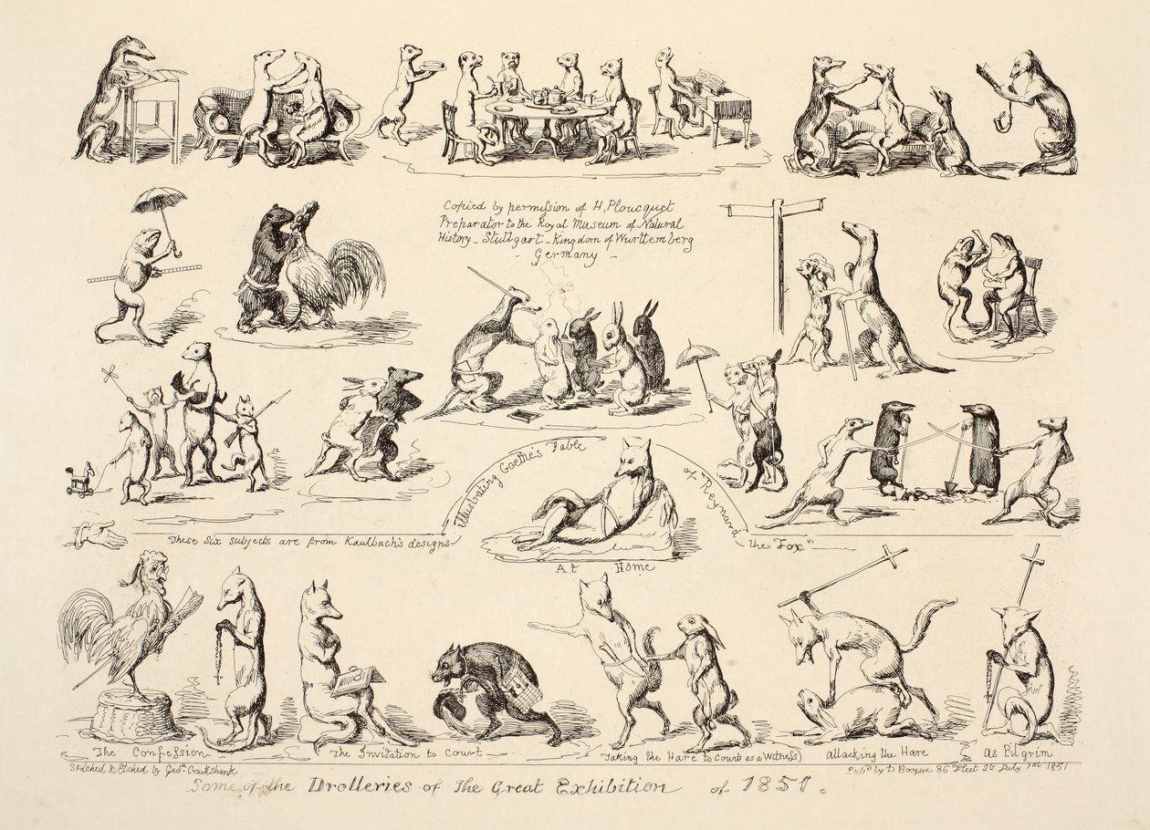 A Nagy Kiállítás néhány dáridója, pub. 1851 alkotó: George Cruikshank