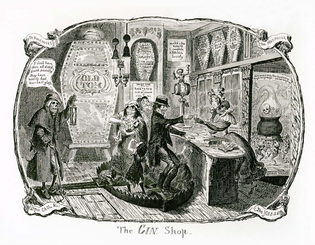 A Ginbolt, 1829 alkotó: George Cruikshank