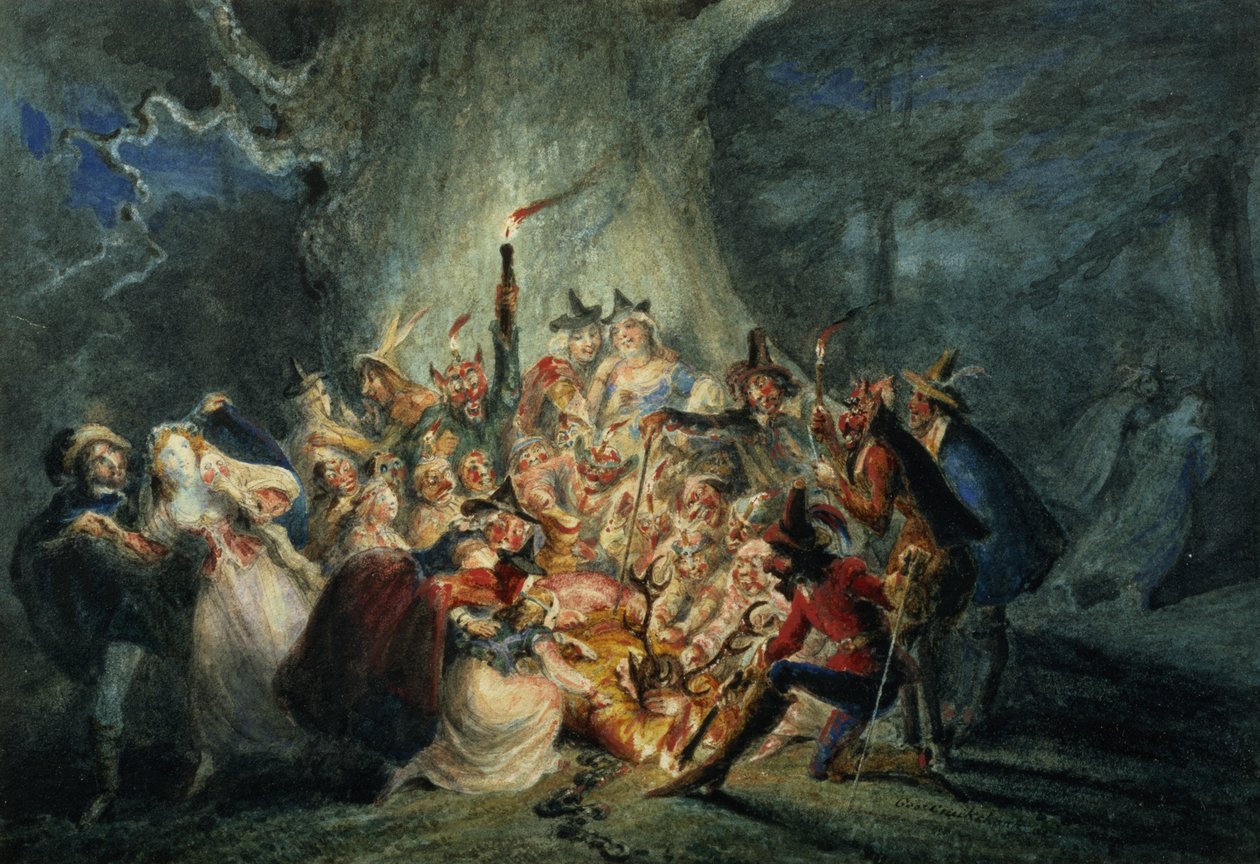 Windsor víg feleségei, V. felvonás 5. jelenet alkotó: George Cruikshank