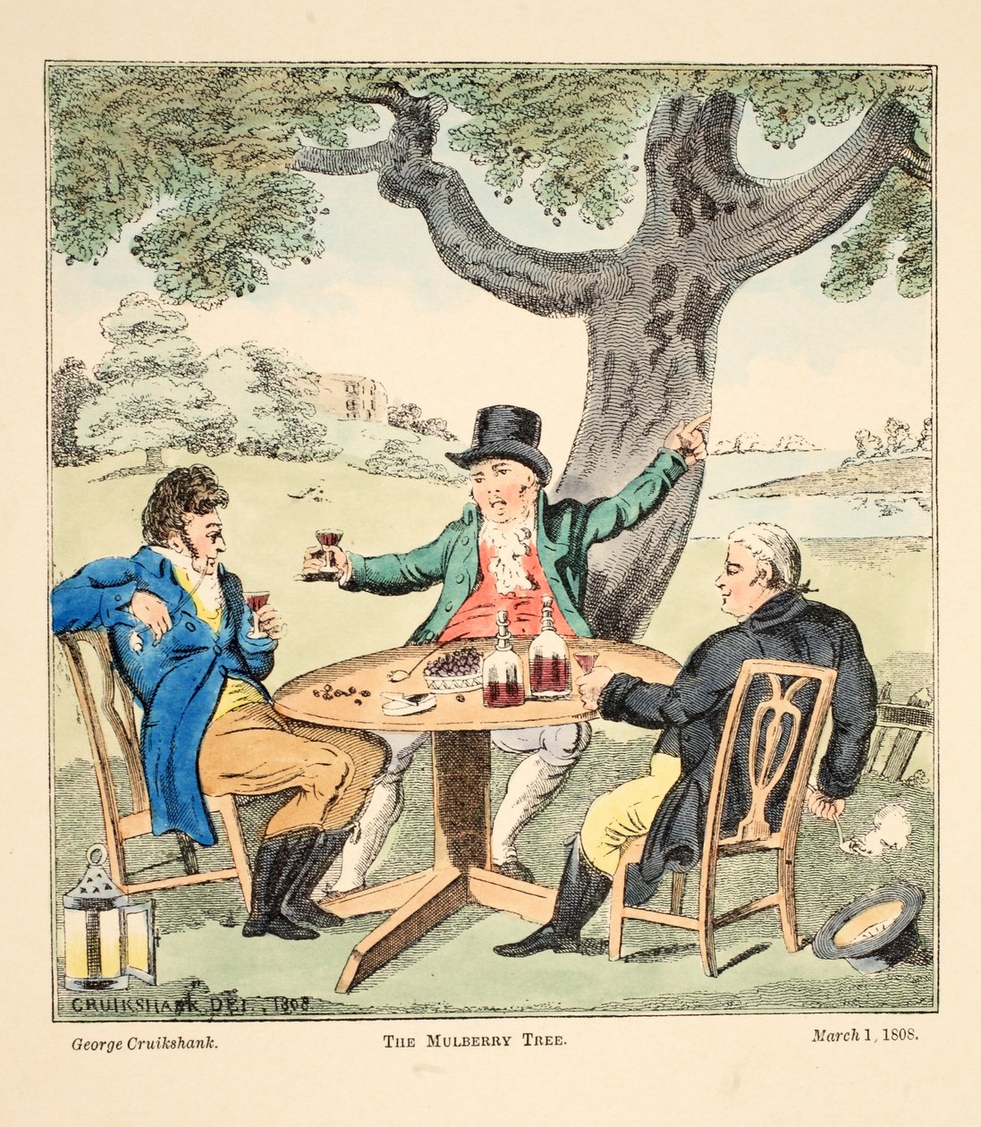The Mulberry Tree, pub. 1808 (kézi színes metszet) alkotó: George Cruikshank