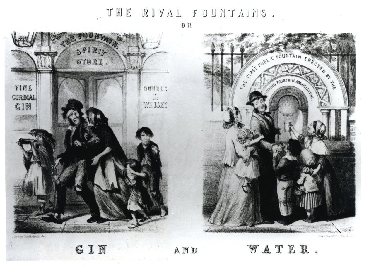 A rivális szökőkutak vagy a gin és víz alkotó: George Cruikshank