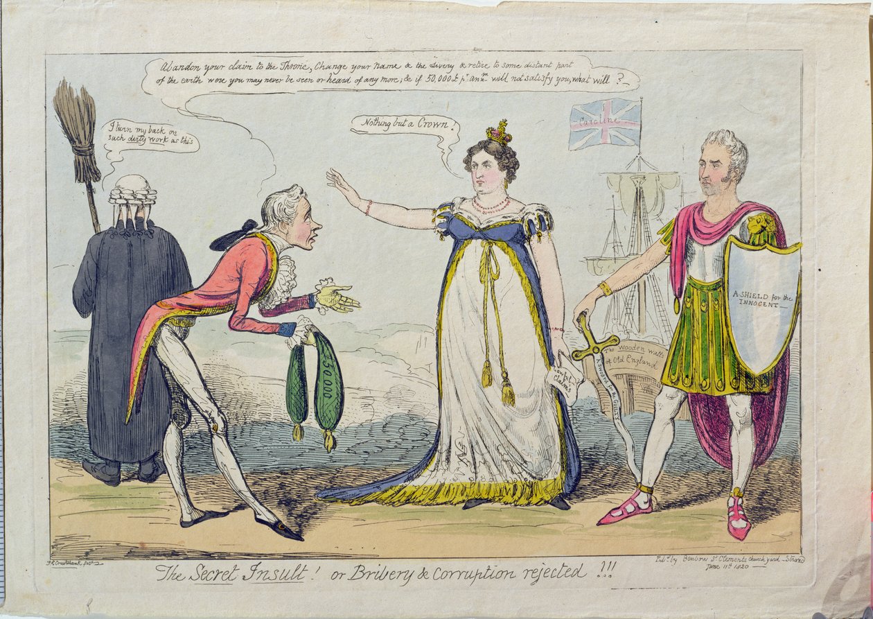 A titkos sértés! avagy a megvesztegetés és korrupció visszautasítva!!!, pub. 1820 alkotó: George Cruikshank