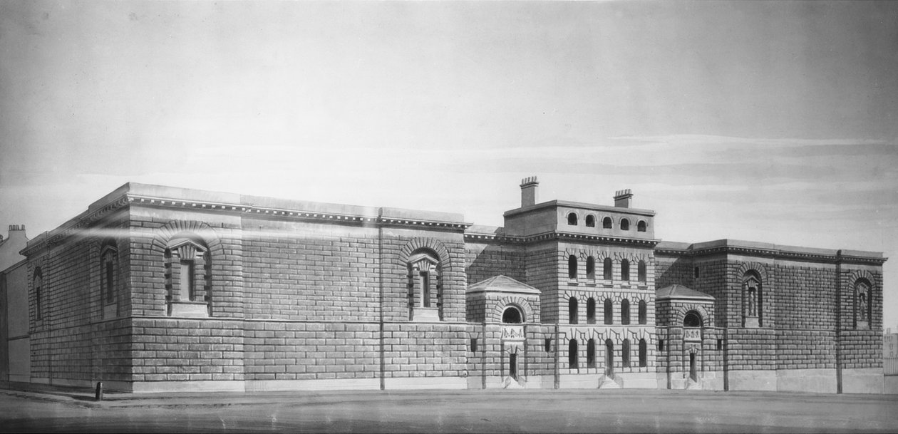 Newgate Gaol: (fekete-fehér negatív) alkotó: George Dance