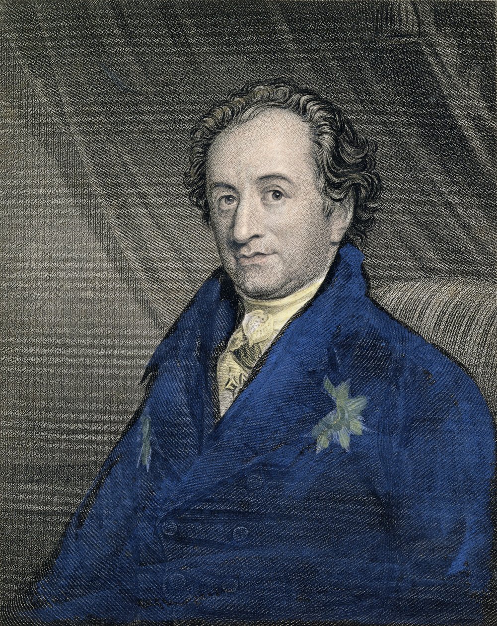 Johann Wolfgang von Goethe (1749-1832) portréja, metszett James Posselwhite (1798-1884) kocsma. írta William Mackenzie alkotó: George Dawe