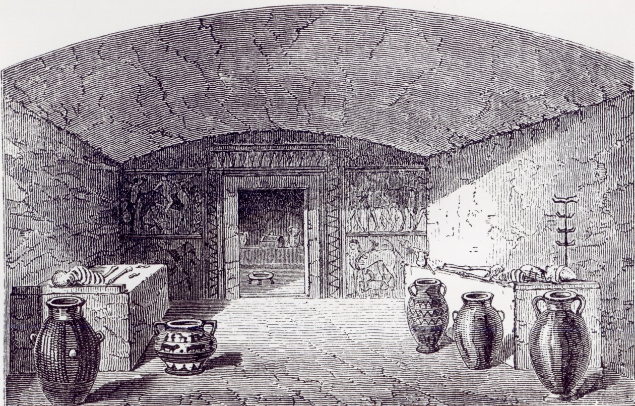 Grotta Campana felfedezése idején, 1842-3 alkotó: George Dennis