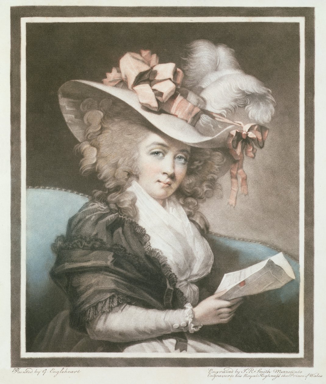 Mrs Mills, vésett és kocsma. John Raphael Smith (1752-1812), 1786 (mezzotinta metszet) alkotó: George Engleheart