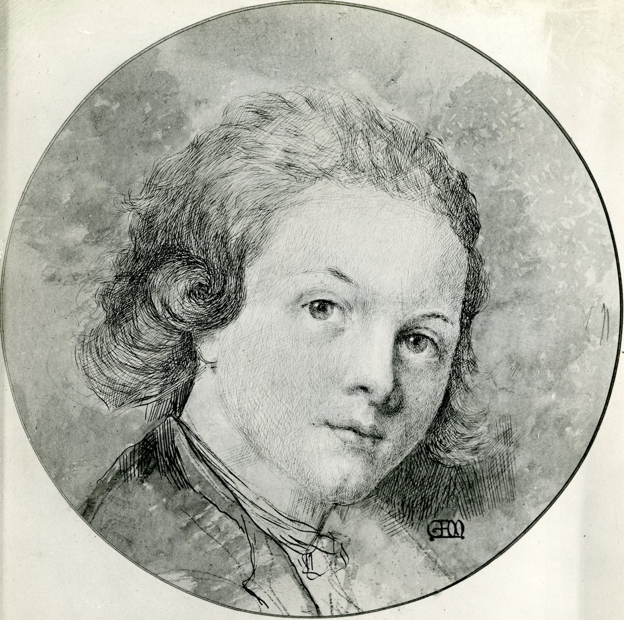 Mozart portréja tizennégy évesen Pompeio Batoni után (toll és tinta WC-vel) alkotó: George Frank Miles