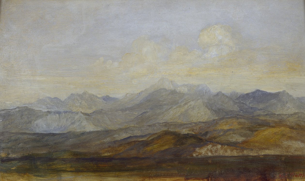 A Carrara-hegység Pisából, 1845-1846 alkotó: George Frederick Watts