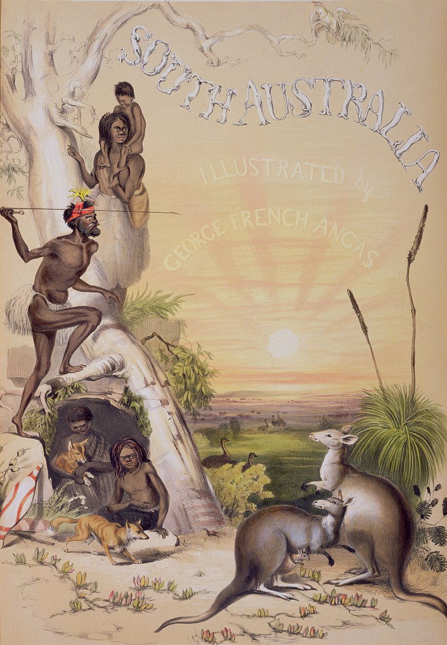 „Dél-Ausztrália” előlapja, 1846-ban nyomtatva alkotó: George French Angas
