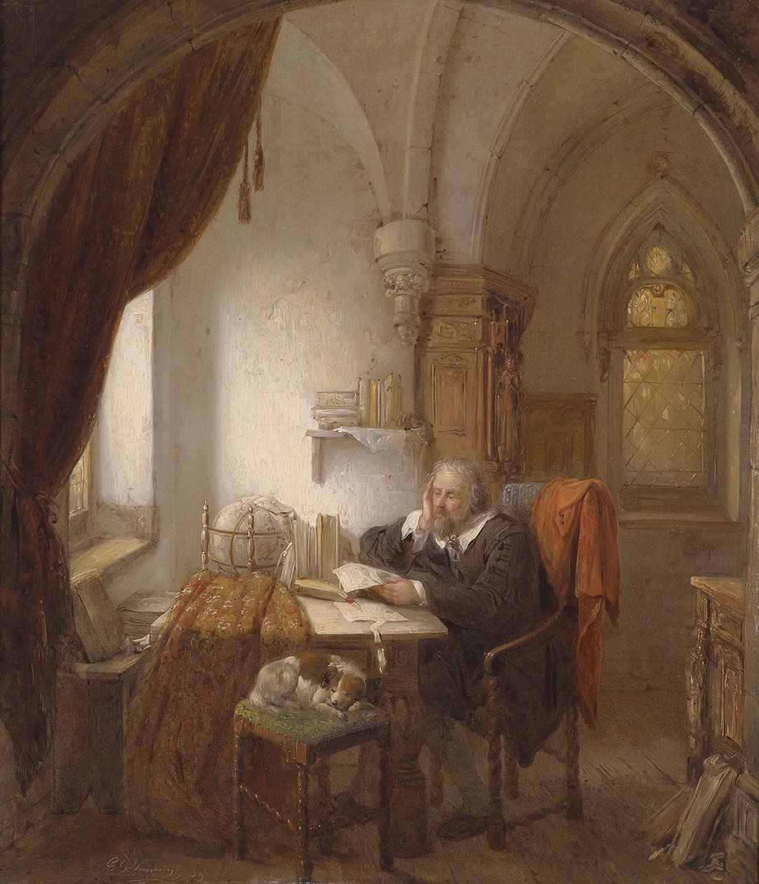 A tudós, olaj, vászon, 51 x 43,5 cm alkotó: George Gillis Haanen