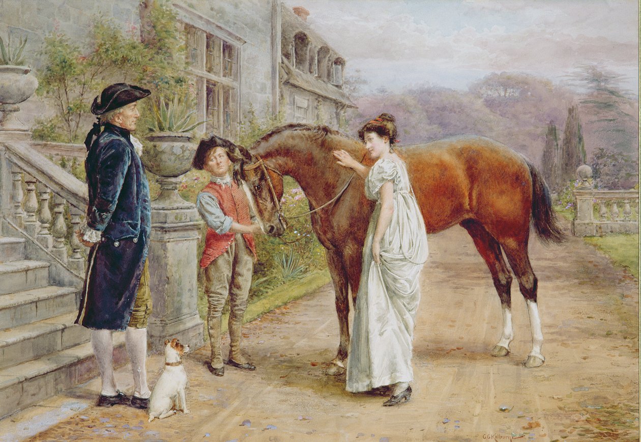 Egy kedvenc kanca, 1900 körül alkotó: George Goodwin Kilburne