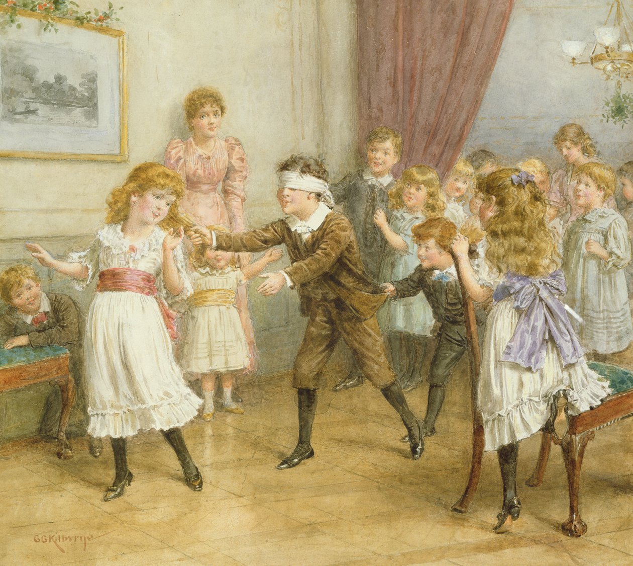 Szembekötősdi alkotó: George Goodwin Kilburne