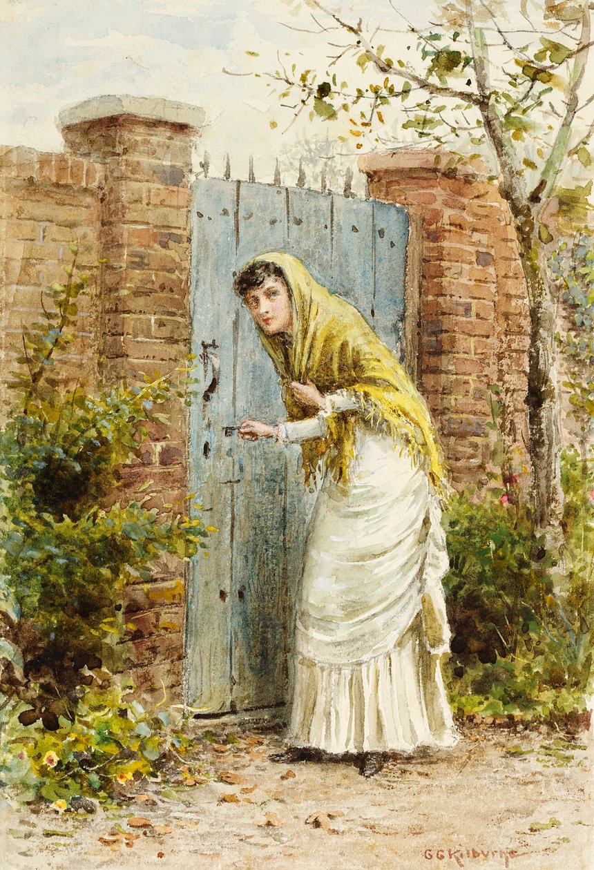 Lány a kapuban alkotó: George Goodwin Kilburne