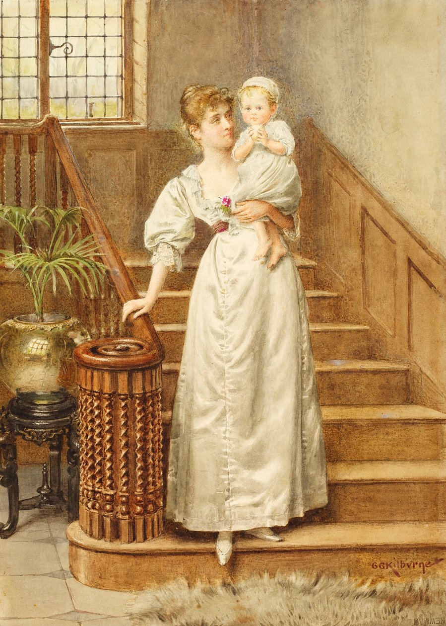 Anya és gyermeke, 1890 körül alkotó: George Goodwin Kilburne