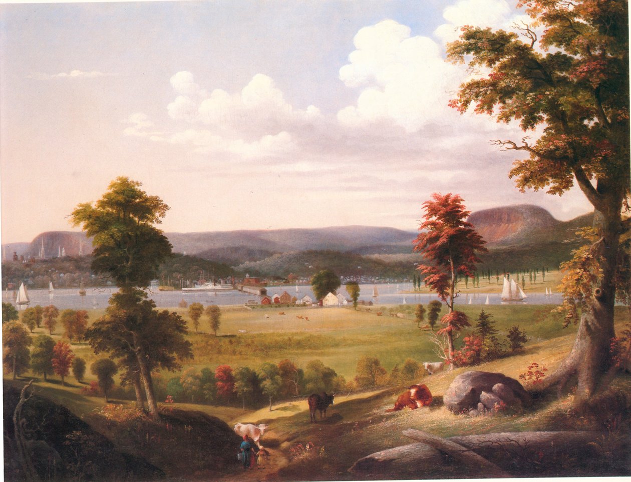 Nyár New Havenben, kilátás East Havenből alkotó: George Henry Durrie