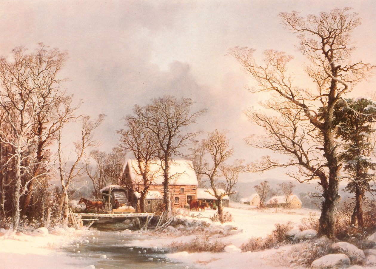 Tél az országban, A régi Grist Mill alkotó: George Henry Durrie