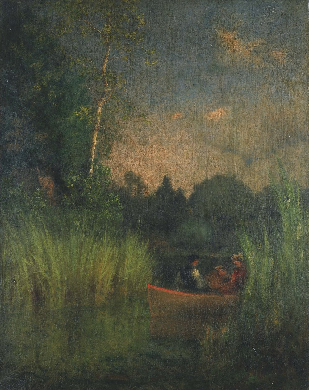 Alkonyat a rohanásban (Alexandria -öböl) alkotó: George Inness