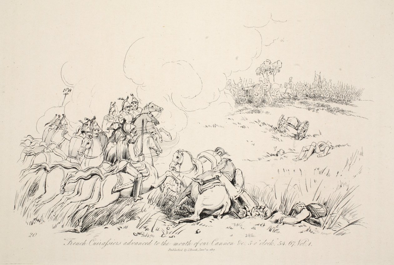 A francia Carfusierek előrenyomultak ágyúnk, kocsmánk szájához. J. Booth, 1816 alkotó: George Jones