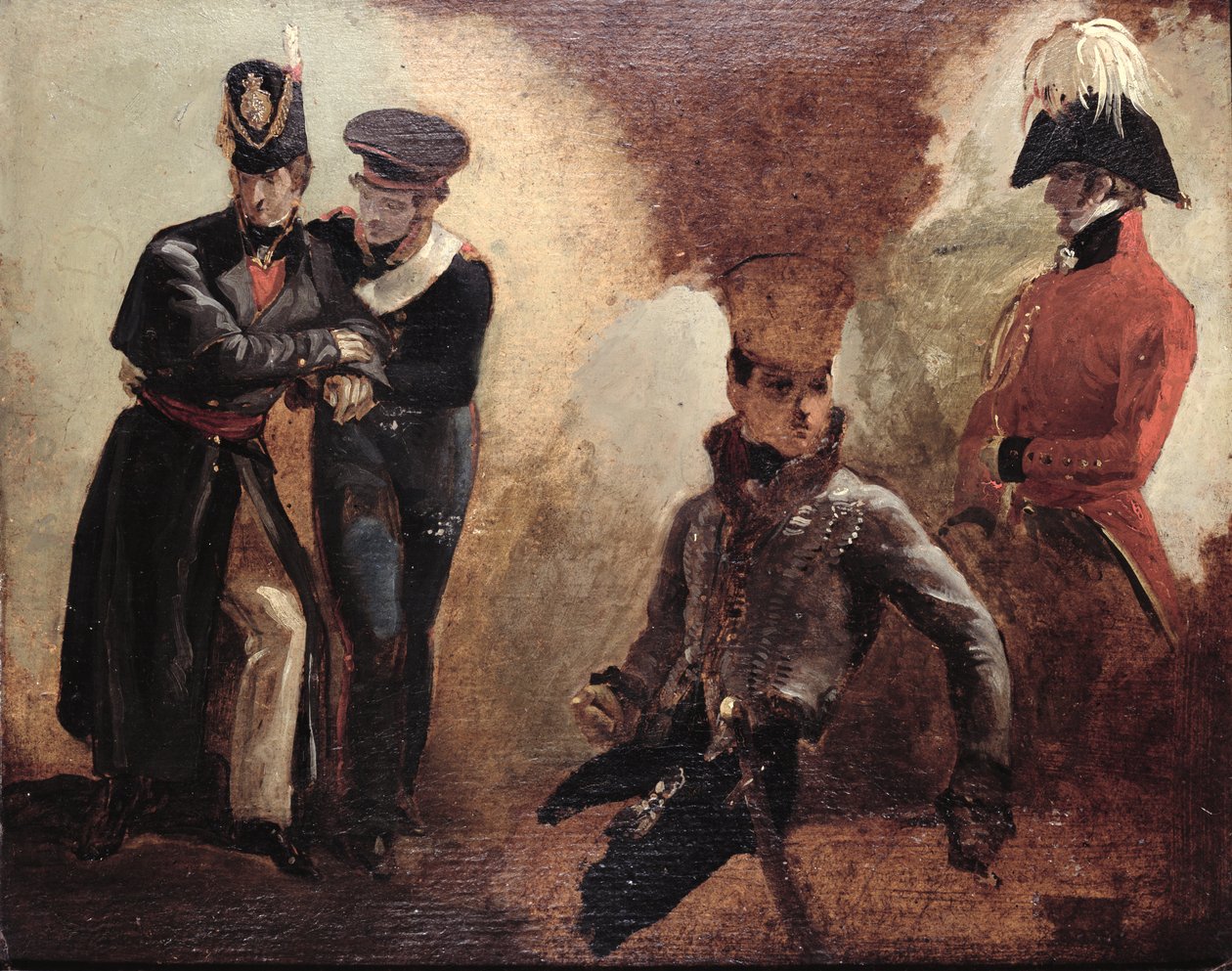 Tanulmányok egy Coldstream őrtisztről és katonai portrékról, 1815 alkotó: George Jones