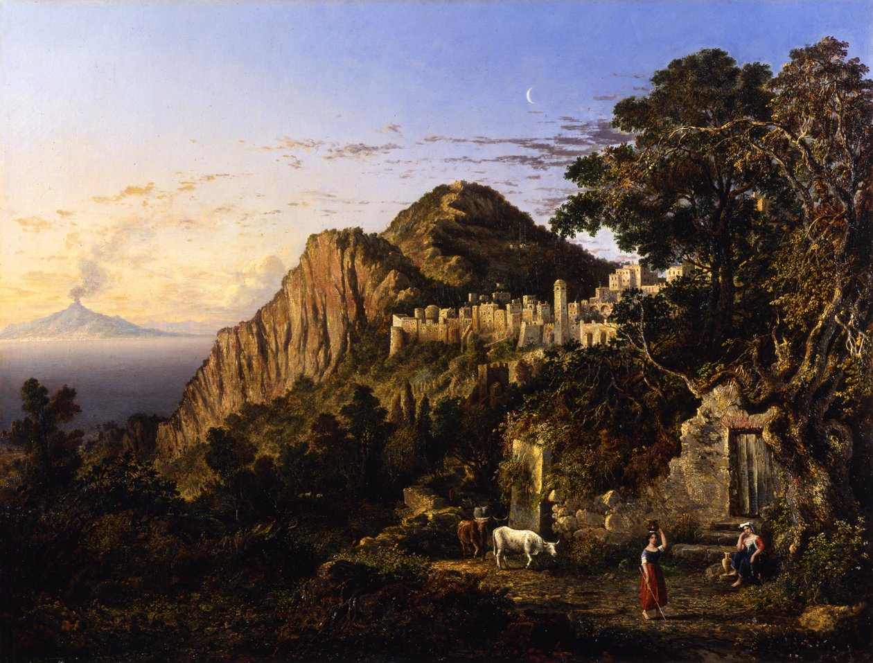A Vezúv és a Nápolyi-öböl Capri szigetéről, 1850 alkotó: George Loring Brown