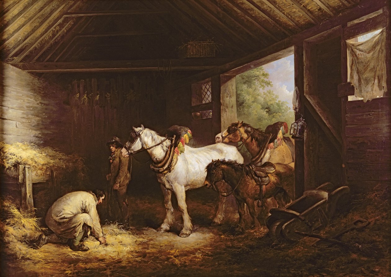Egy istálló belsejében alkotó: George Morland