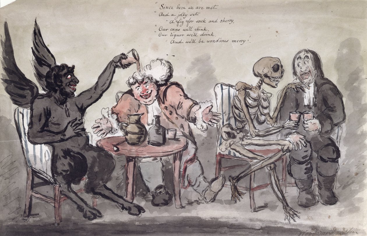 A doktor és barátai, metszet: Issac Cruikshank (1756 körül - 1811) 1798 körül. alkotó: George Moutard Woodward