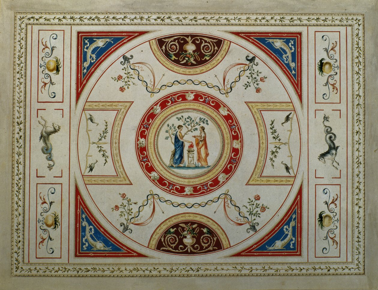 Neoklasszikus dizájn címlaphoz, 1776 (toll, tinta és gouache papíron) alkotó: George Richardson