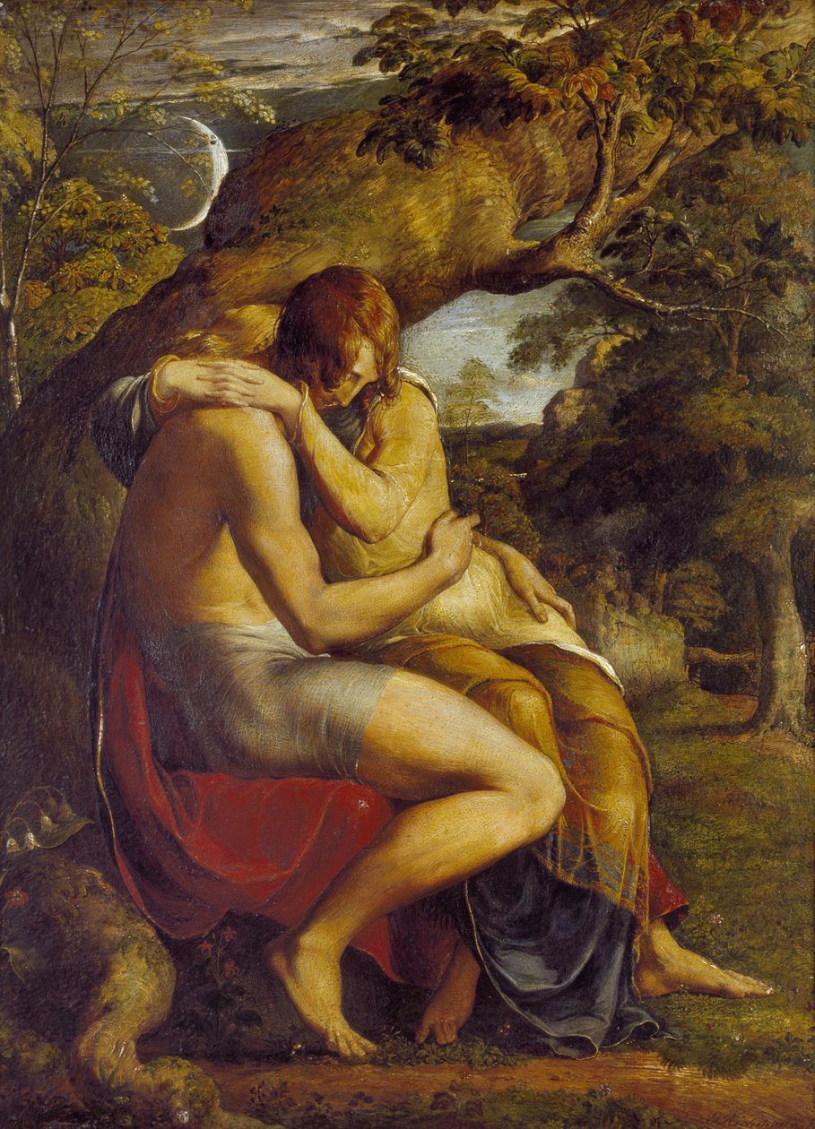 Az elválás előestéjén, 1830 (olaj és akvarell a táblán) alkotó: George Richmond
