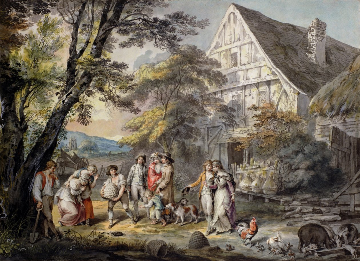 Ősz: Méhraj, 1780 körül (wc, toll és tinta papíron) alkotó: George Edward Robertson