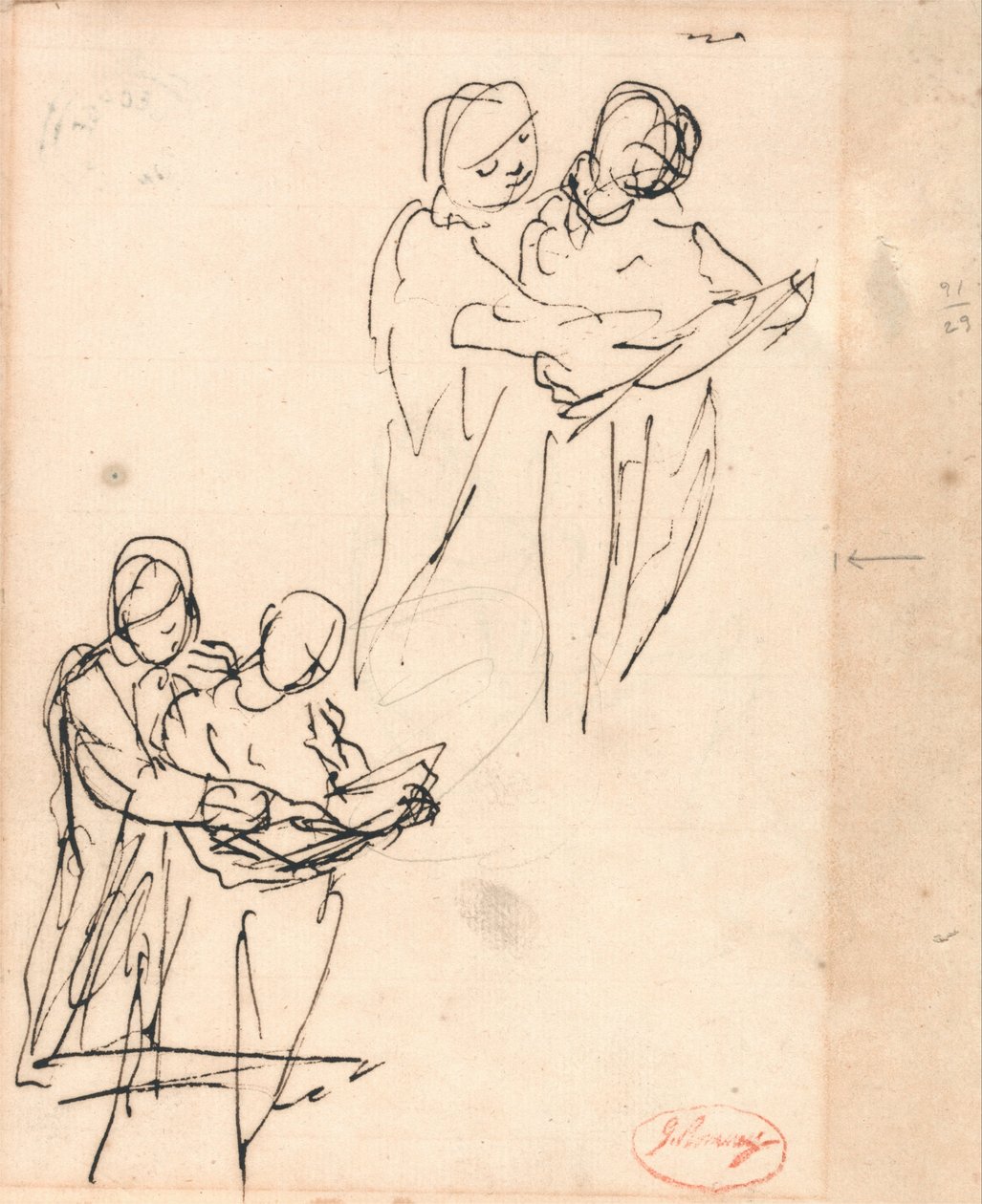 Pár könyvet vizsgál alkotó: George Romney