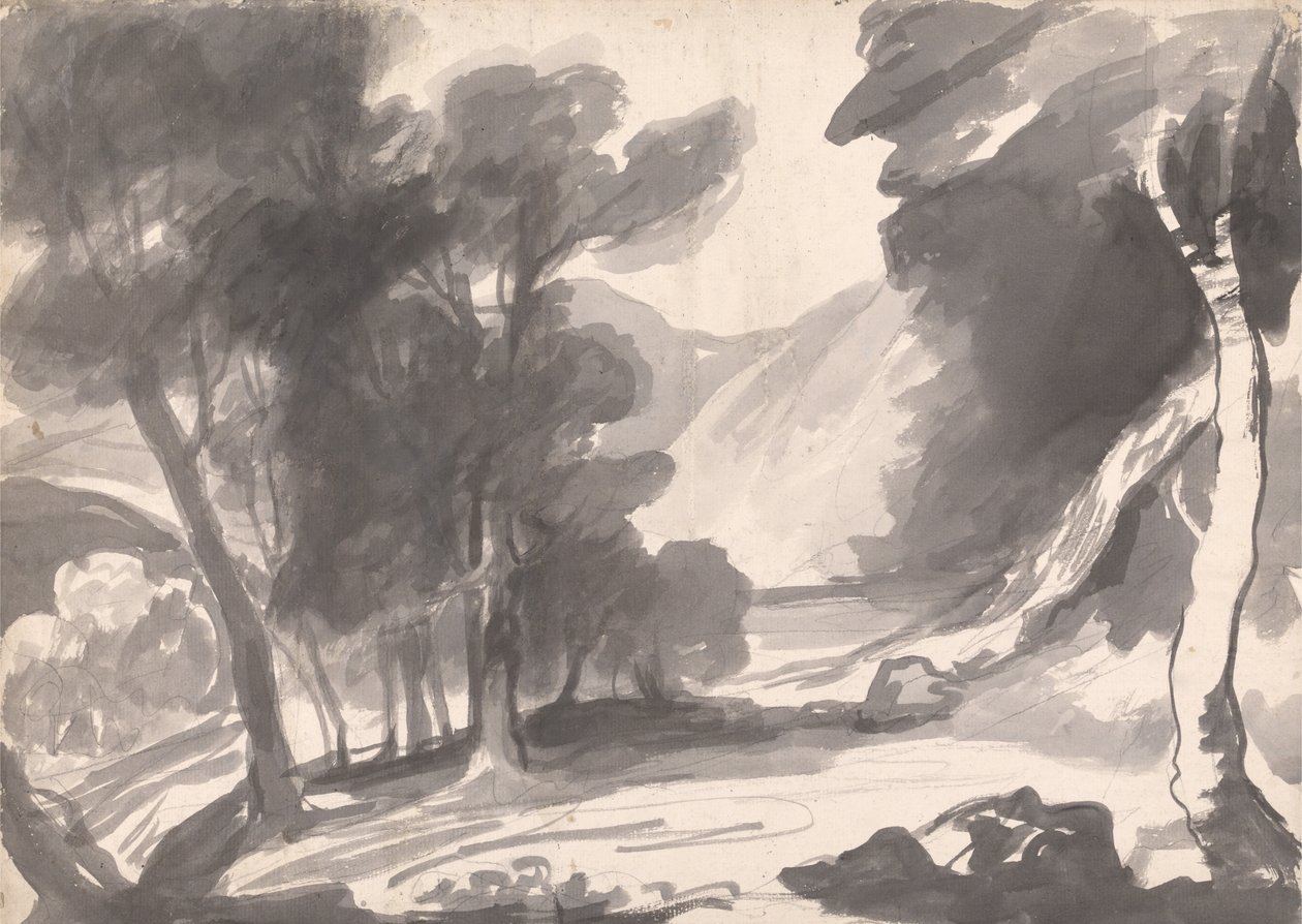 Glade egy erdőben alkotó: George Romney
