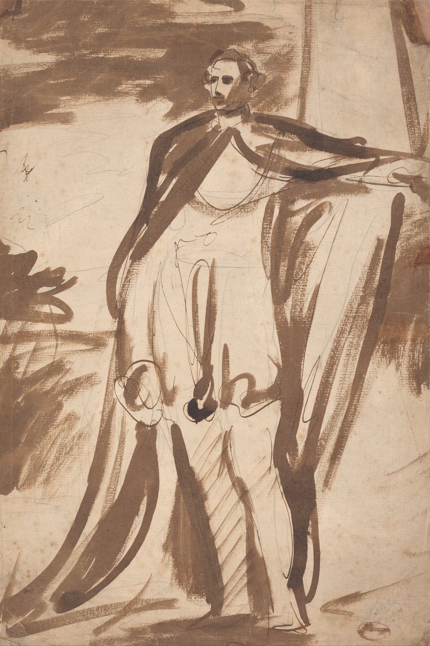 Lord Salisbury, egy oszlop mellett állva alkotó: George Romney