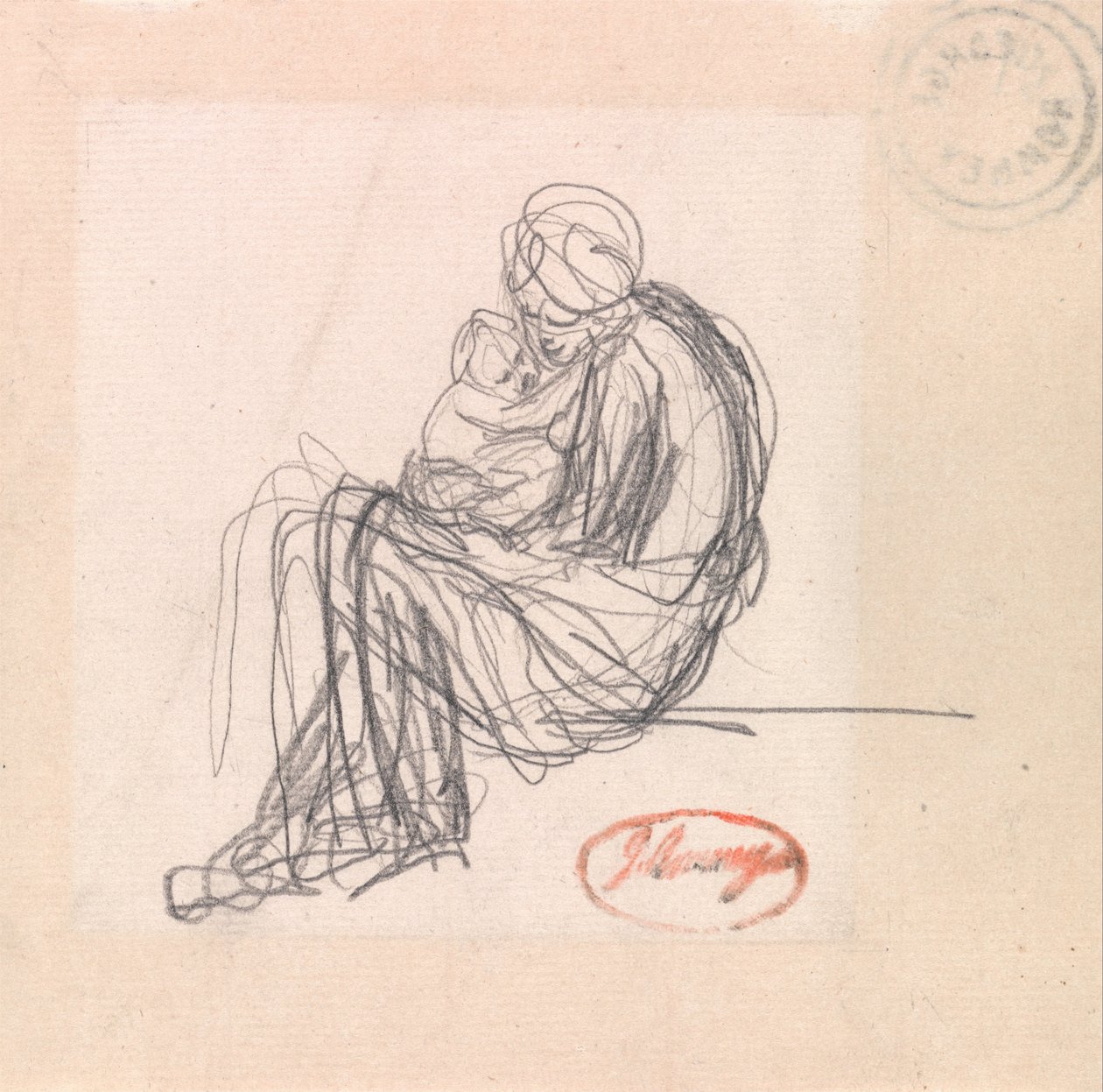 Anya és gyermek alkotó: George Romney