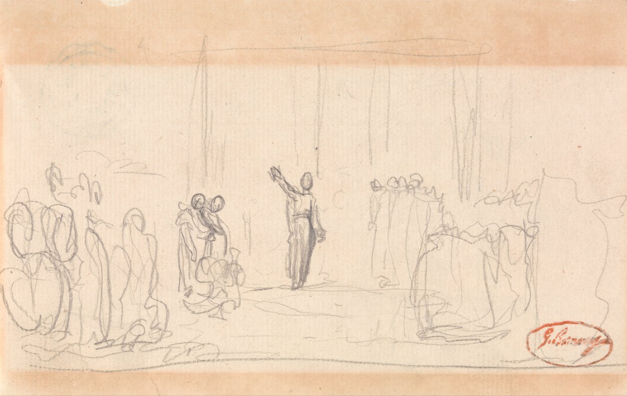 Lehetséges, hogy egy prófétanő előtt tömeg van. alkotó: George Romney