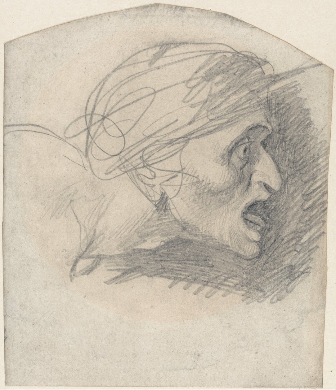 A groteszk fej profilja jobbra néz alkotó: George Romney