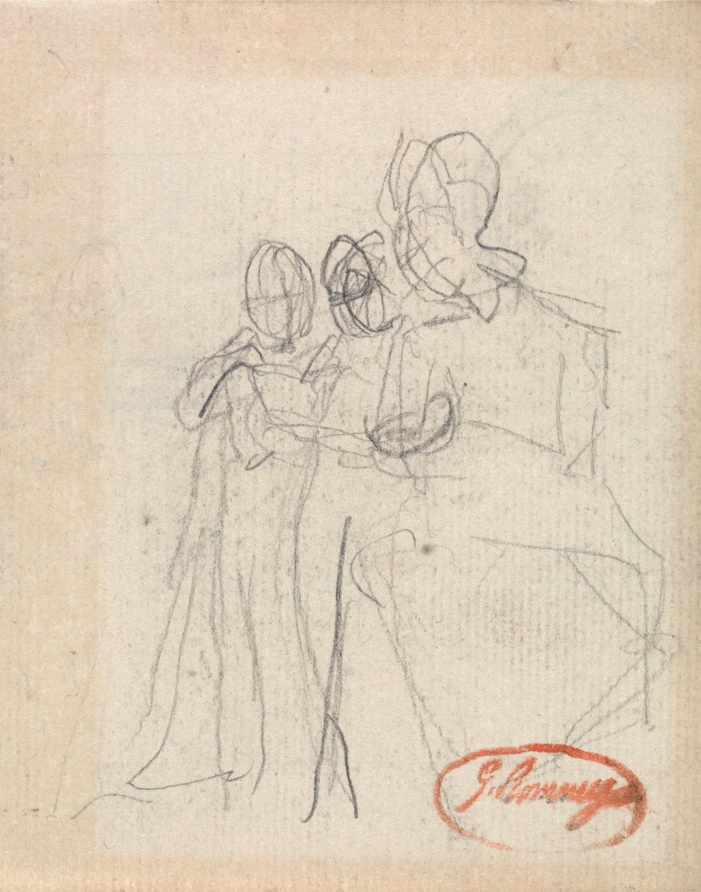 Ülő ábra két gyermekkel alkotó: George Romney