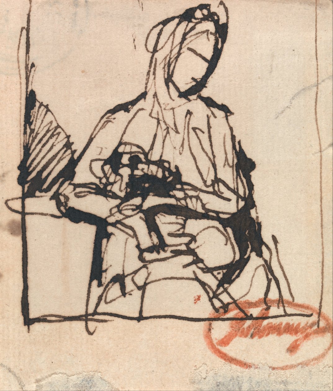 Ülő nő- Valószínűleg Mrs. Harris alkotó: George Romney