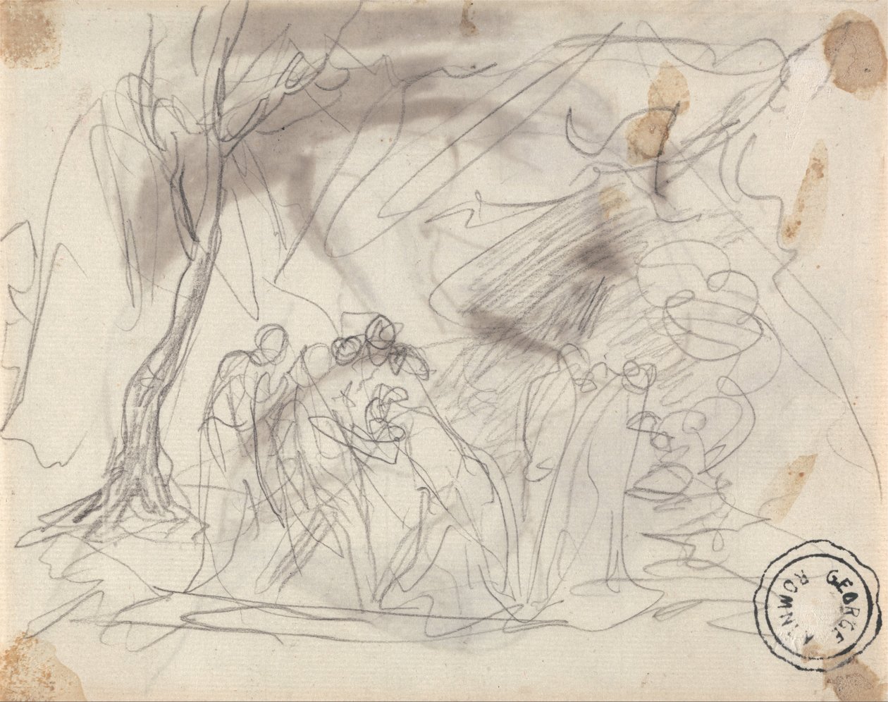 Canidia és az ifjúság vázlata alkotó: George Romney