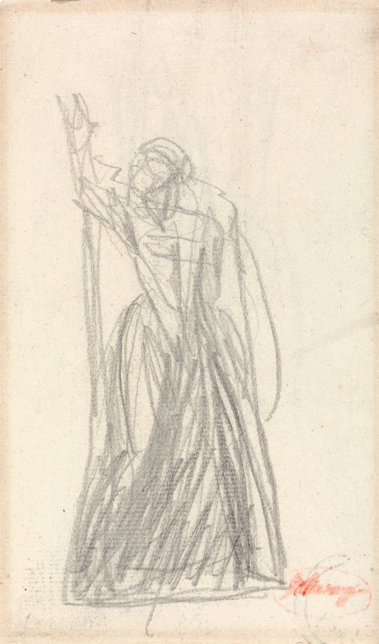 Álló figura, valószínűleg Lady Macbeth számára alkotó: George Romney