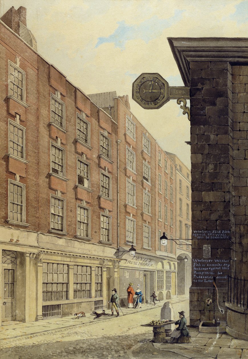 Lombard Street West, St. Mary Woolnoth, 1810 alkotó: George Shepherd