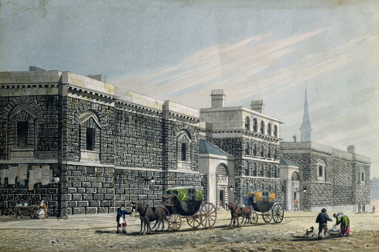 Newgate nyugati nézete, 1810 körül alkotó: George Shepherd