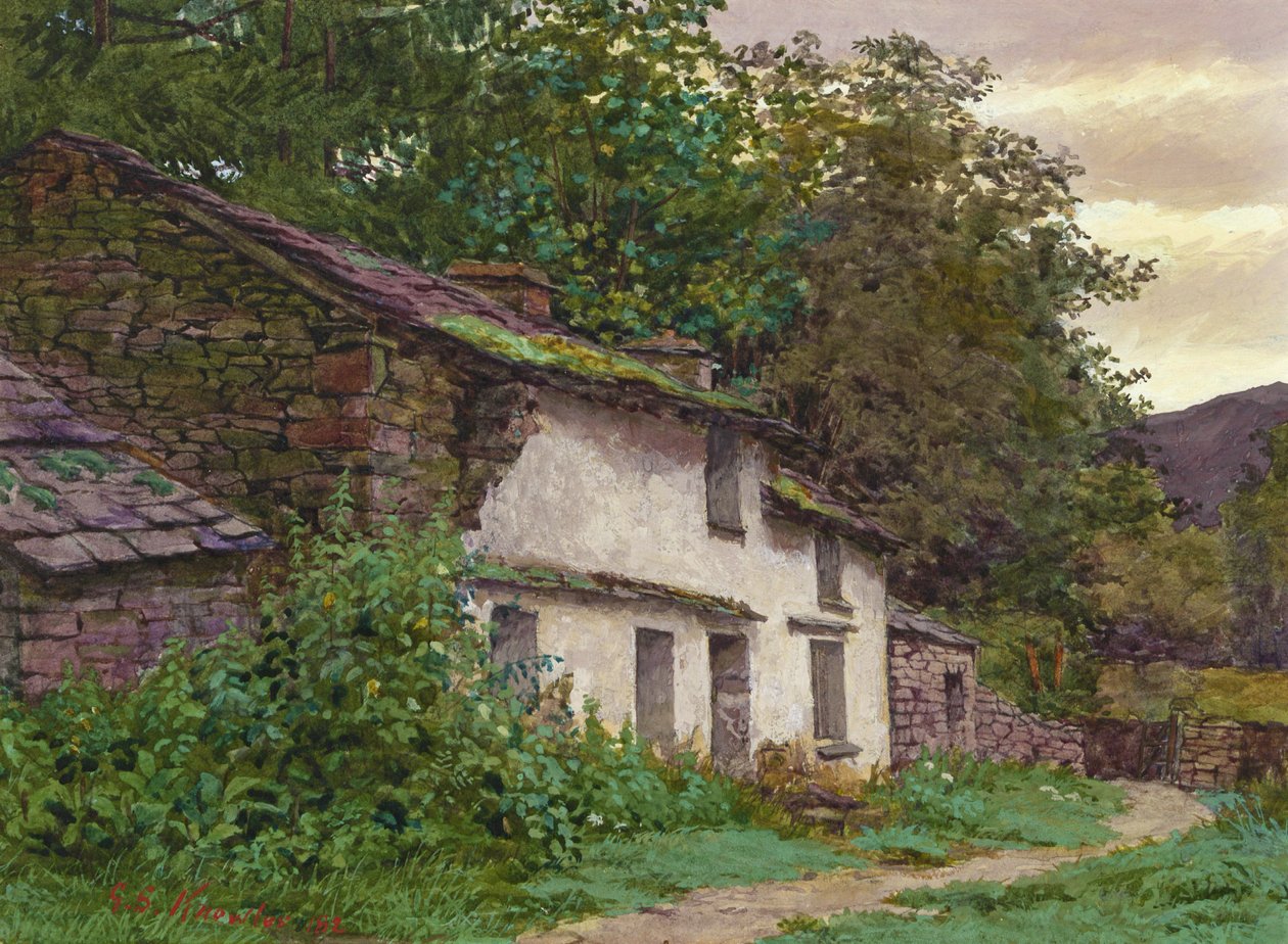 Easedale Cottage, 1882 (gouache és wc, papír) alkotó: George Sheridan Knowles